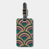 groen schelp patroon bagagelabel (Voorkant verticaal)
