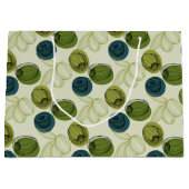 Groen schetsenpatroon groot cadeauzakje (Voorkant)