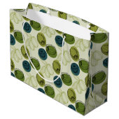 Groen schetsenpatroon groot cadeauzakje (Achterkant Gekanteld)
