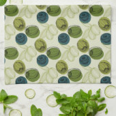 Groen schetsenpatroon theedoek (Gevouwen)