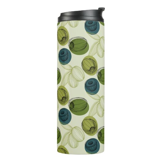 Groen schetsenpatroon thermosbeker (Gedraaid links)