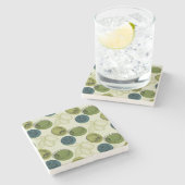 Groen schetsentrekpatroon keuken stenen onderzetter (Zijkant)