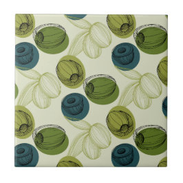 Groen schetsentrekpatroon keuken tegeltje