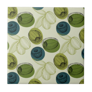 Groen schetsentrekpatroon keuken tegeltje