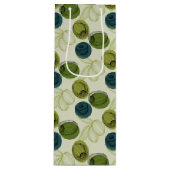 Groen schetsentrekpatroon keuken wijn cadeautas (Voorkant)