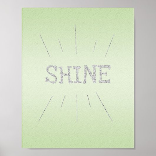 Groen schijn met zilverglitter-Poster Poster (Voorkant)