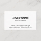 Groen Schild Beveiligingslogo | Moderne Achtergron Visitekaartje (Achterkant)