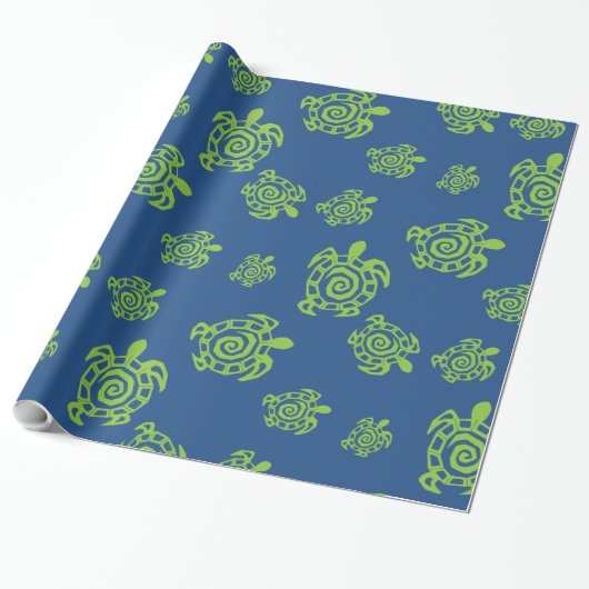 Groen schildpad cadeaupapier (Uitgerold)