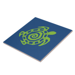 Groen schildpad tegeltje