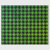 groen schitter houndstooth patroonstijl cadeaupapier (Vlak)