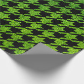 groen schitter houndstooth patroonstijl cadeaupapier (Hoek)