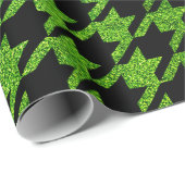groen schitter houndstooth patroonstijl cadeaupapier (Rol Hoek)