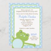 Groen schoeisel met leder (blauw) met twee zijden kaart (Voorkant / Achterkant)