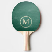 Groen schoolbordmonogram tafeltennisbatje (Voorkant)