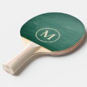 Groen schoolbordmonogram tafeltennisbatje (Voorkant Gekanteld)