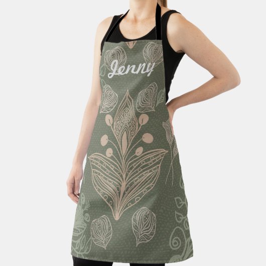  groen Schort voor All-Over Print Floral (Insitu)