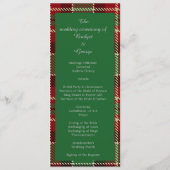 Groen Schots Land Bruiloft Menu & Programma (Achterkant)