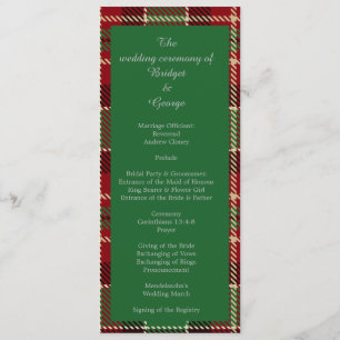 Groen Schots land bruiloft programma & menu