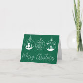 Groen Schrift Prettig Kerstfeest Feestdagen Kaart (Voorkant)