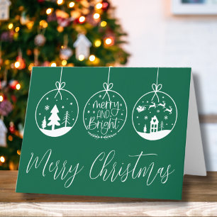 Groen Schrift Prettig Kerstfeest Feestdagen Kaart