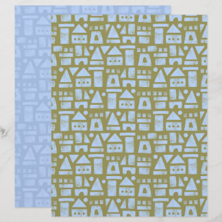 Groen scrapboekpapier met zandkasteel