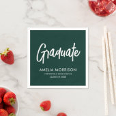 Groen script Afstuderen minimalistisch Afstuderen Servet (Insitu)
