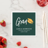 Groen script Afstuderen minimalistisch Afstuderen Servet (Insitu)