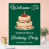 Groen Script Kerstfeest Verjaardagsfeest Welkom Acryl Bord (Huwelijk)