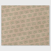 Groen Script Kerstwensen Kraft Holiday Cadeaupapier (Vlak)