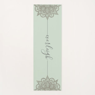 Groen Script Naam Mandala Yoga Mat