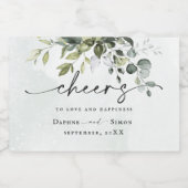 Groen Script REESE Mini Mousserende Wijn Label Sparkling Wijnetiket (Enkel label)