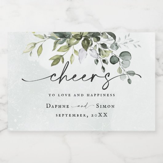 Groen Script REESE Mini Mousserende Wijn Label Sparkling Wijnetiket (Enkel label)