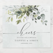 Groen Script REESE Mousserende Wijn Label Sparkling Wijnetiket (Enkel label)