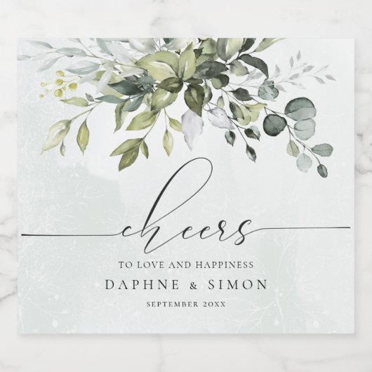 Groen Script REESE Mousserende Wijn Label Sparkling Wijnetiket (Enkel label)