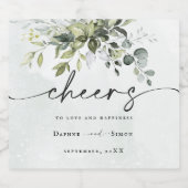 Groen Script REESE Mousserende Wijn Label Sparkling Wijnetiket (Enkel label)