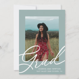 Groen Script Twee Foto Afstuderen Kaart