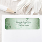  groen scroll blad bruiloft label (Insitu)