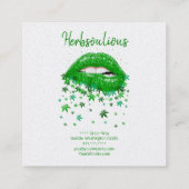 Groen Sexy MMJ Lips Square Visitekaartje (Achterkant)