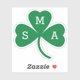 Groen Shamrock blad met aangepaste monogram Sticker