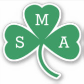 Groen Shamrock blad met aangepaste monogram Sticker (Voorkant)