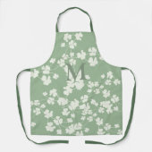 Groen Shamrock bouquet monogram Schort (Voorkant)