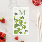 Groen Shamrock bouquet monogram Servet (Insitu)