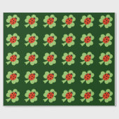 Groen Shamrock Clover Ladybug Polka-puntenpatroon Cadeaupapier (Vlak)