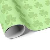 Groen Shamrock Clover Polka-puntenpatroon Cadeaupapier (Rol Hoek)