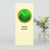 GROEN SHAMROCK GEMSTONE, ST PATRICK'S DAY PARTY KAART (Staand voorkant)