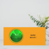 GROEN SHAMROCK GEMSTONE, ST PATRICK'S DAY PARTY KAART (Staand voorkant)