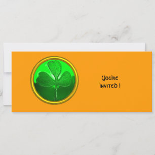GROEN SHAMROCK GEMSTONE, ST PATRICK'S DAY PARTY KAART