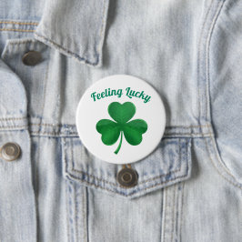 Groen Shamrock Gevoel Gelukkig St. Patrick's Dag M Ronde Button 7,6 Cm