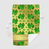 groen, shamrock, goud, giny, santa petricks golfhanddoek (Insitu)