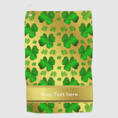 groen, shamrock, goud, giny, santa petricks golfhanddoek (Voorkant)